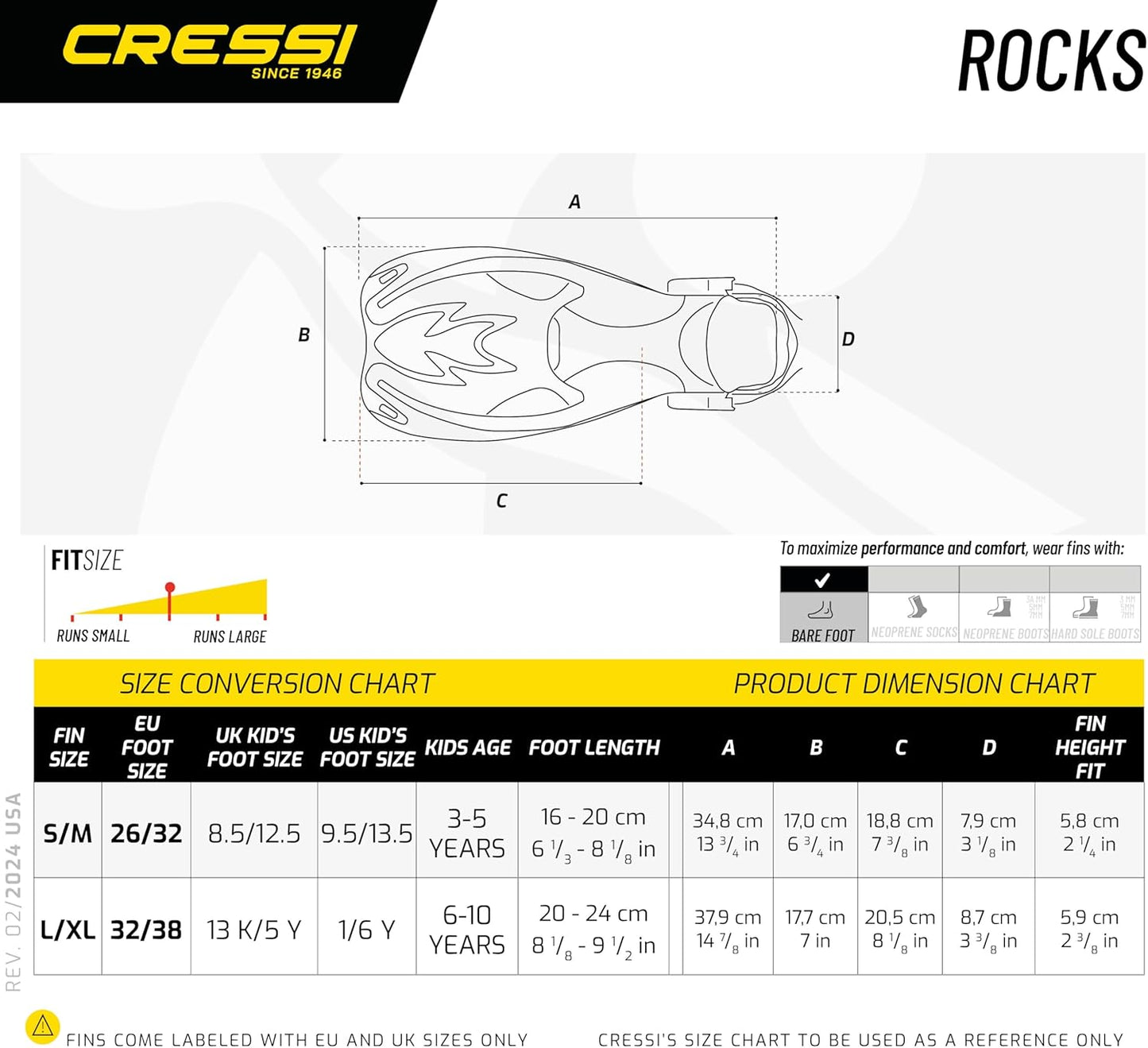 CRESSI KIDS ROCK FINS LILIAC