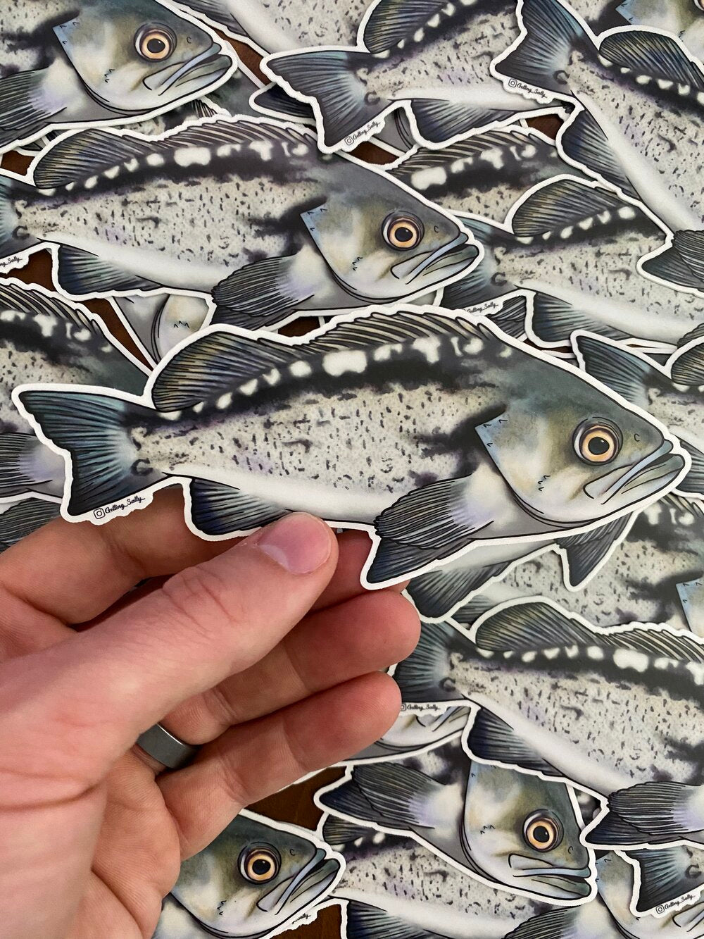 GETTING SALTY BLACK ROCKFISH STICKER