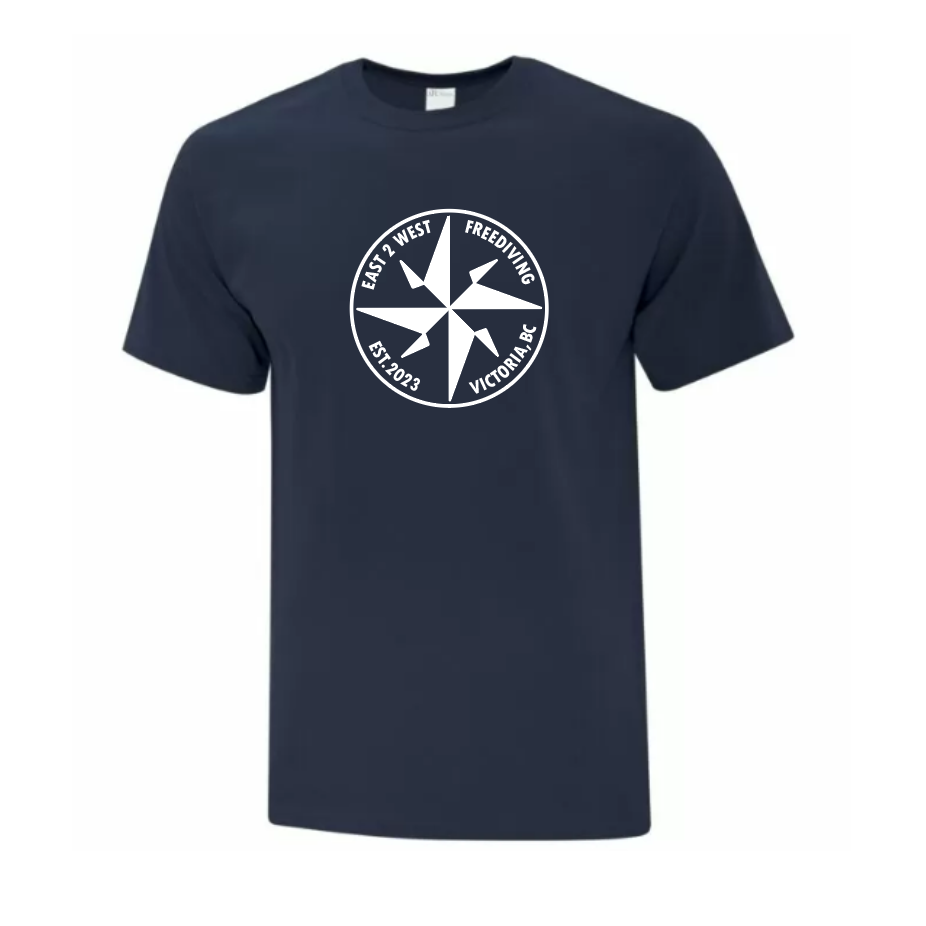 E2WF COTTON T-SHIRT NAVY BLUE