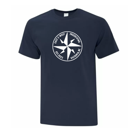 E2WF COTTON T-SHIRT NAVY BLUE