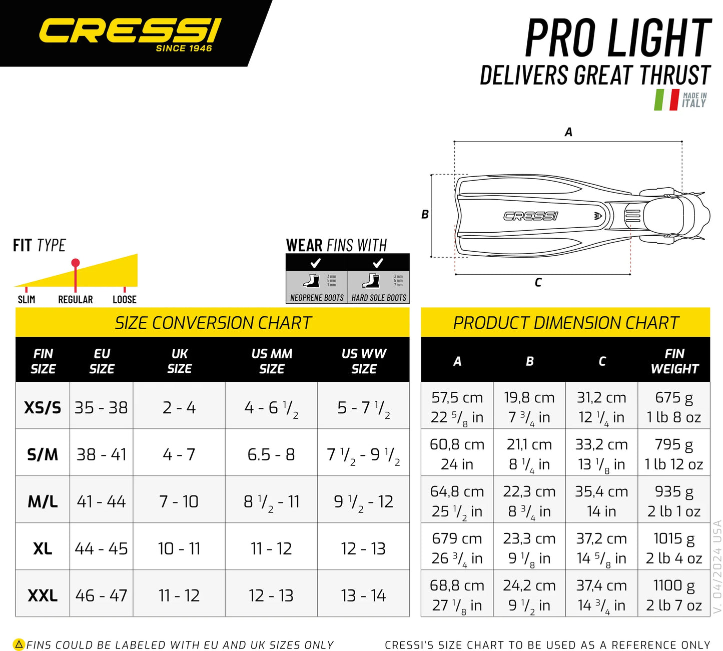 CRESSI PRO LIGHT FINS