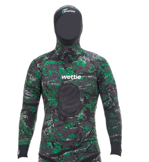 WETTIE OCEAN ARMOUR GREEN CAMO 7MM WETSUIT