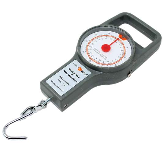 SOUTH BEND 50LBS FISH SCALE WITH TAPE MEASURE