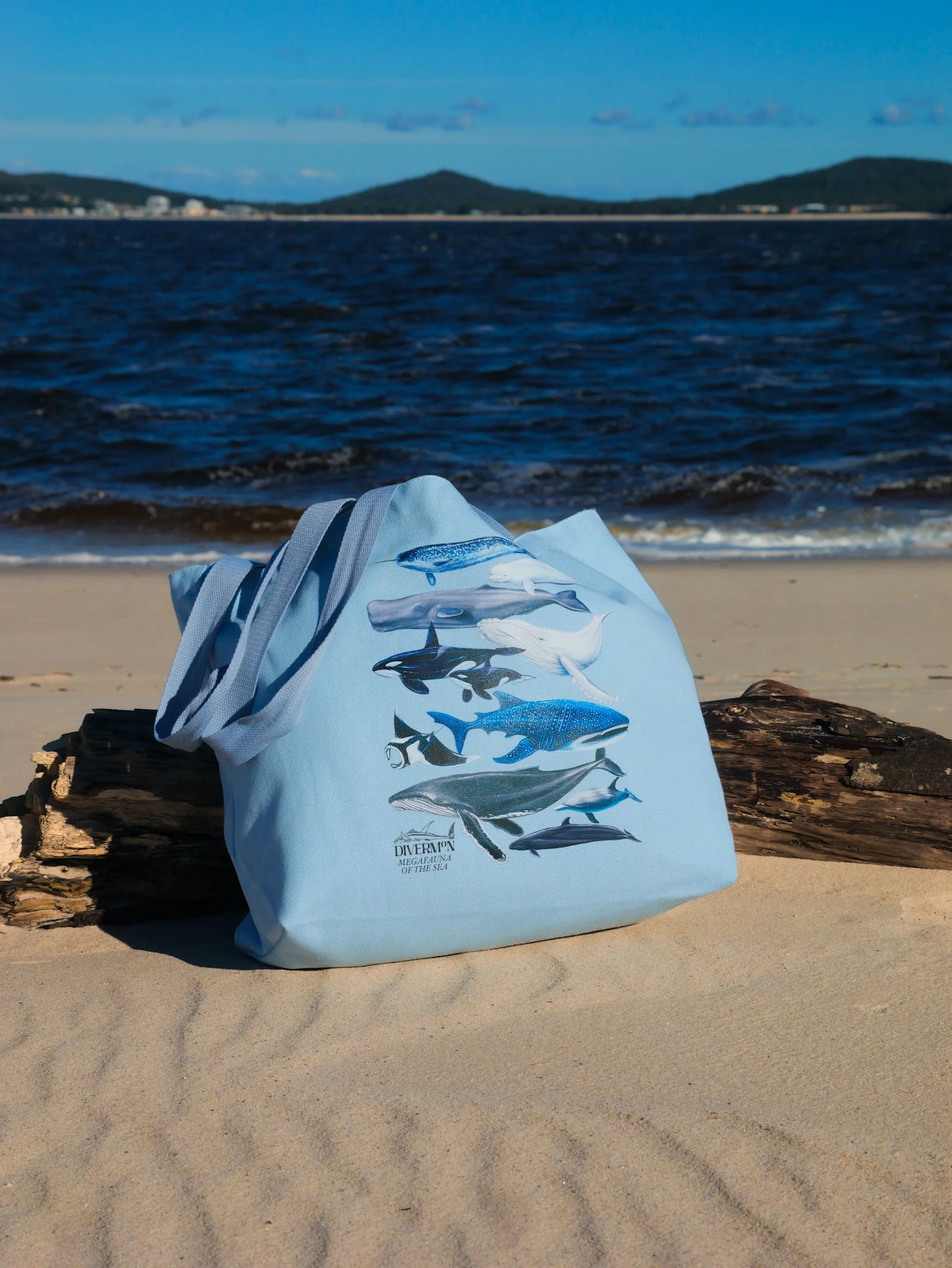 DIVER MON ART MEGAFAUNA BLUE TOTE BAG XL