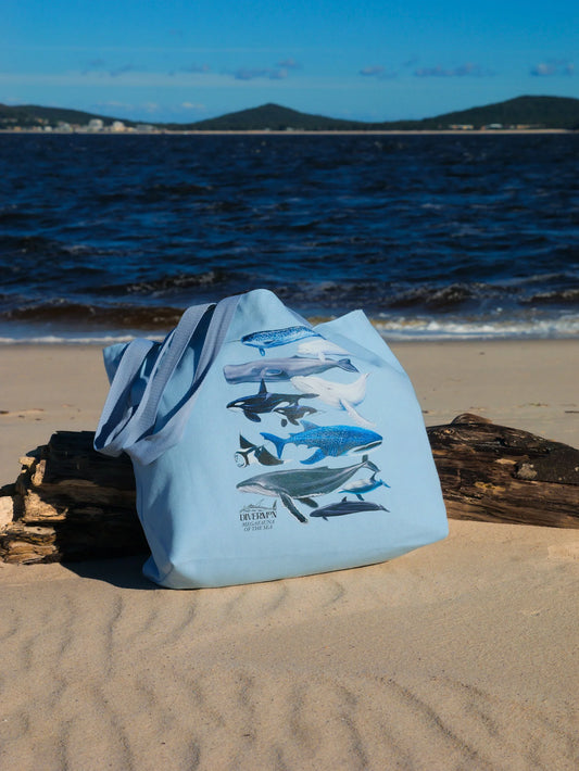 DIVER MON ART MEGAFAUNA BLUE TOTE BAG XL